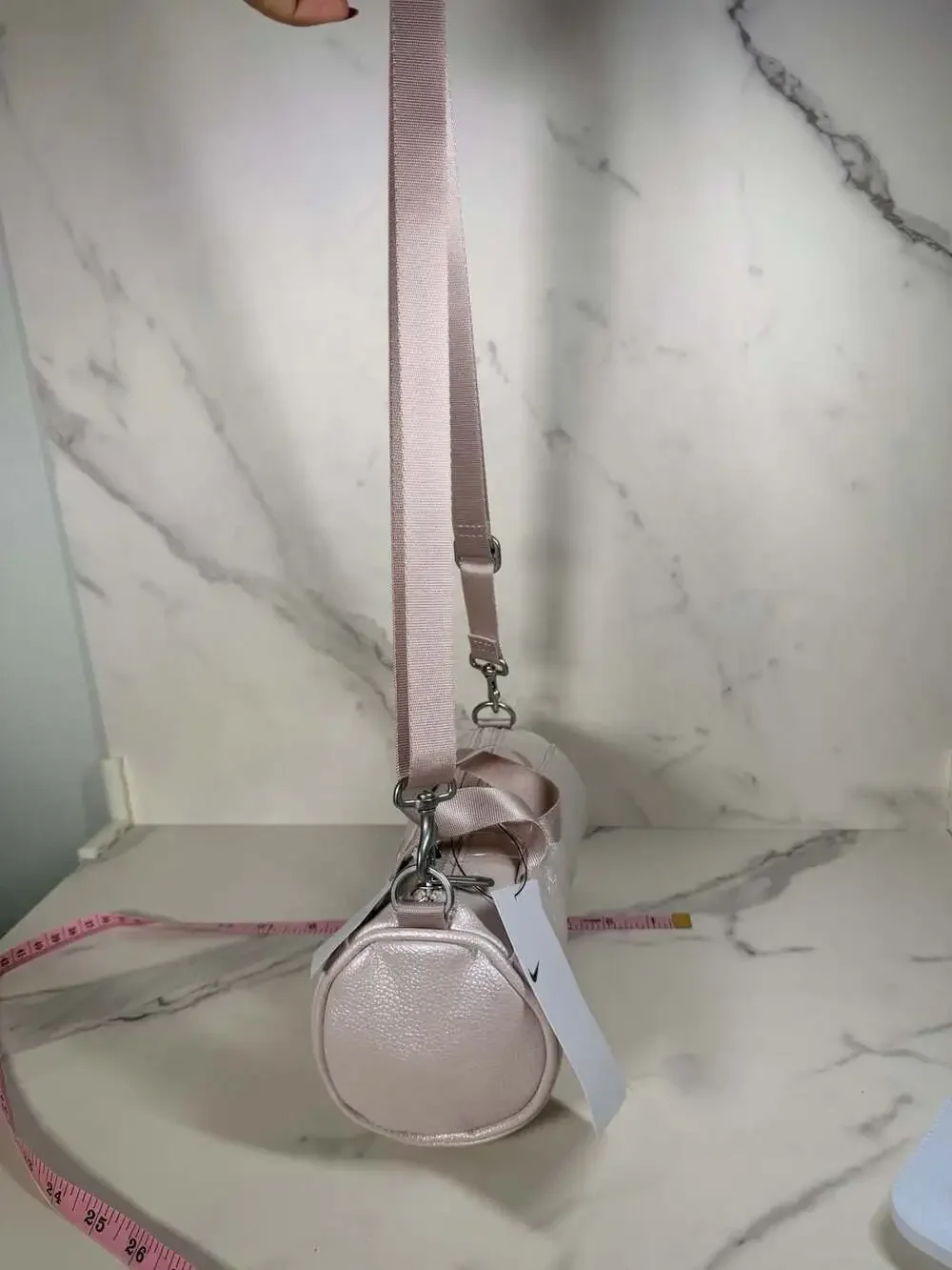 Nike Clash Mini Barrel Bag Pink Metallic Crossbody Duffel
